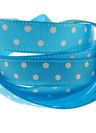 Polka Dot Spotty Satin Ribbon 10mm Ribbon with Woven Edge  8 Colours - ThreadandTrimmings