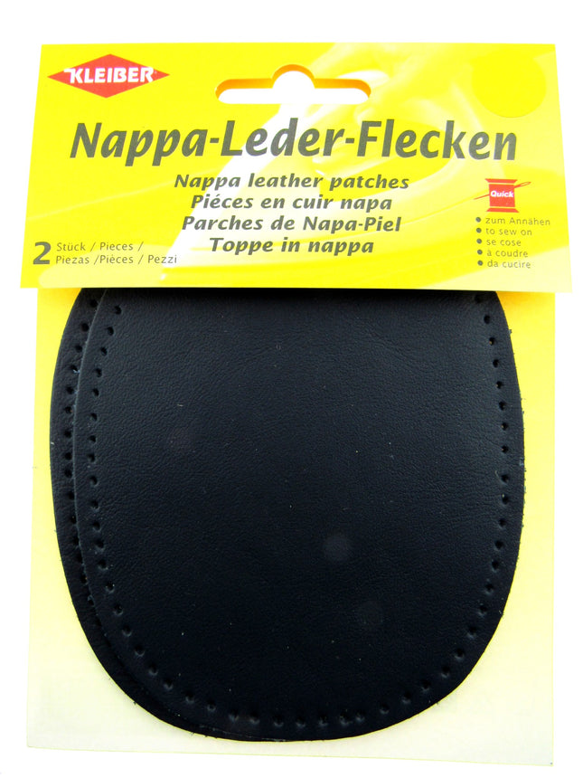 Nappa Leather Patches Sew On Pre Punched Elbows And Knees  10cm x 12.5cm - ThreadandTrimmings