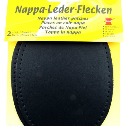 Nappa Leather Patches Sew On Pre Punched Elbows And Knees  10cm x 12.5cm - ThreadandTrimmings