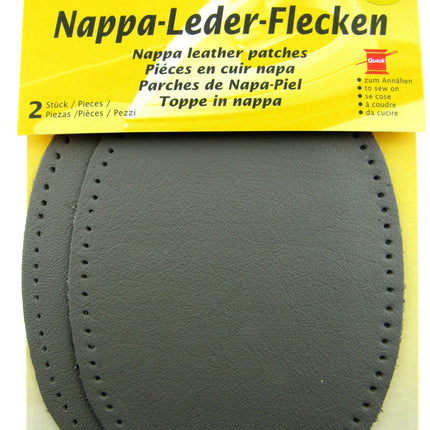Nappa Leather Patches Sew On Pre Punched Elbows And Knees  10cm x 12.5cm - ThreadandTrimmings
