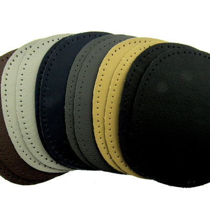 Nappa Leather Patches Sew On Pre Punched Elbows And Knees  10cm x 12.5cm - ThreadandTrimmings