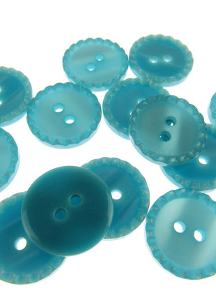 Round Two Tone Shimmer Bead Edge Buttons -- Choice of 9 Bright Colours 3 Sizes - ThreadandTrimmings