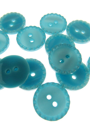Round Two Tone Shimmer Bead Edge Buttons -- Choice of 9 Bright Colours 3 Sizes - ThreadandTrimmings