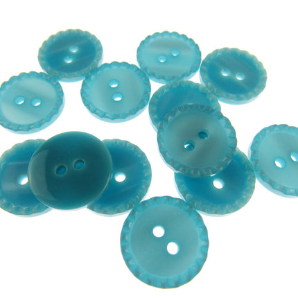 Round Two Tone Shimmer Bead Edge Buttons -- Choice of 9 Bright Colours 3 Sizes - ThreadandTrimmings