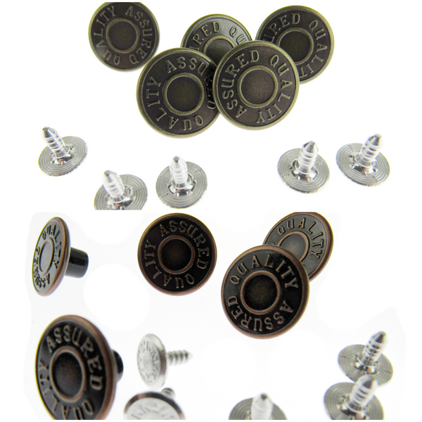 Jeans Buttons: Jeans Button, Movable Shank, 17mm, Tin Oxide