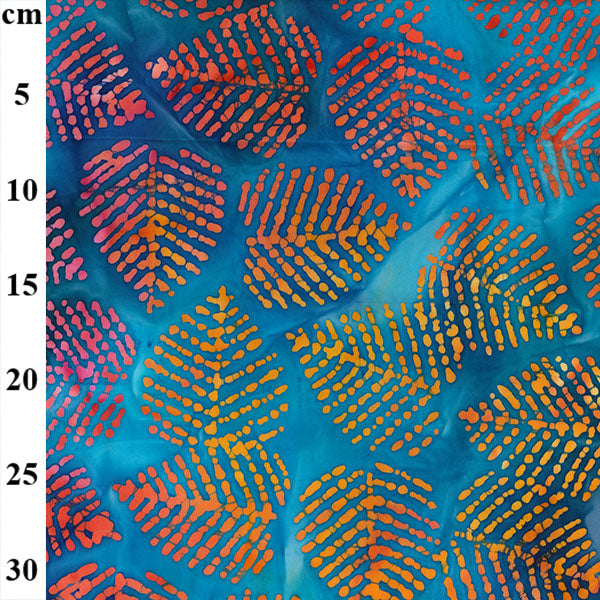 Batik Cotton Fabric by John Louden  100% Cotton Kingfisher Leaves  JLB0115 Des 1 - ThreadandTrimmings