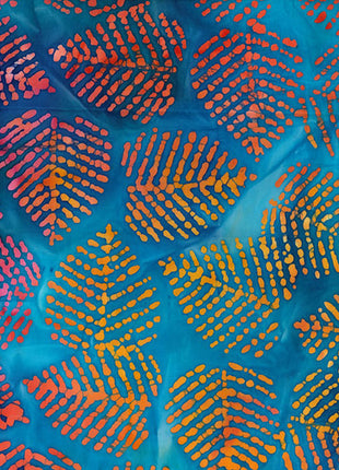 Batik Cotton Fabric by John Louden  100% Cotton Kingfisher Leaves  JLB0115 Des 1 - ThreadandTrimmings