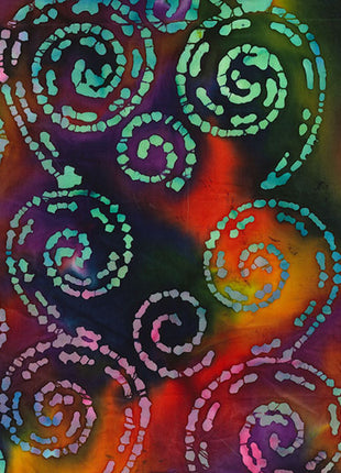 Batik Cotton Fabric by John Louden 100% Cotton Multi Colour Swirls  - JLB0123