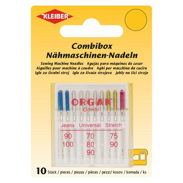 Assorted Sewing Machine Needles by Kleiber - Jeans Stretch & Universal - 10 Pack