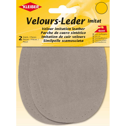 Imitation Leather Patches Iron On Velour by Kleiber - 2 Synthetic Patches - K877 - ThreadandTrimmings
