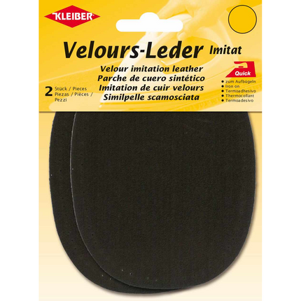 Imitation Leather Patches Iron On Velour by Kleiber - 2 Synthetic Patches - K877 - ThreadandTrimmings