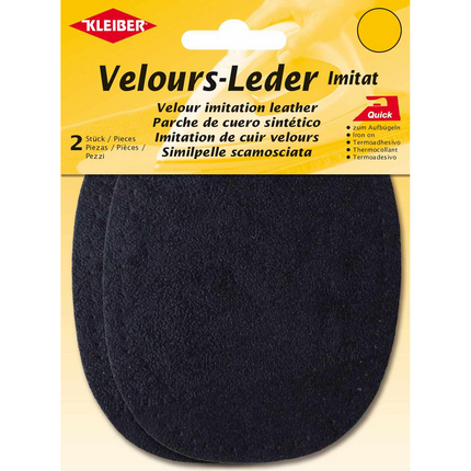 Imitation Leather Patches Iron On Velour by Kleiber - 2 Synthetic Patches - K877 - ThreadandTrimmings