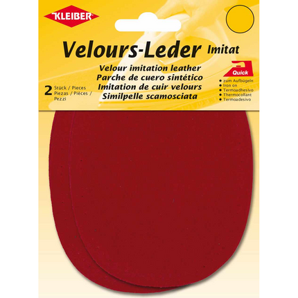 Imitation Leather Patches Iron On Velour by Kleiber - 2 Synthetic Patches - K877 - ThreadandTrimmings