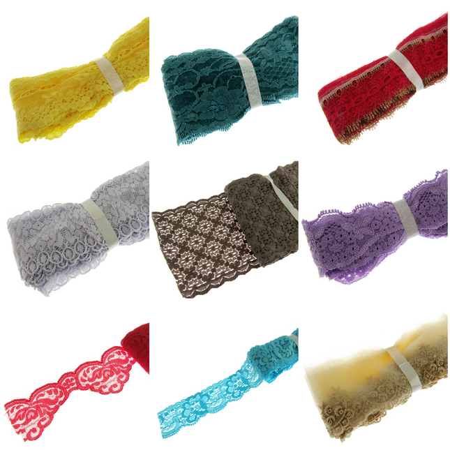 Lace Bundles - 3m Bundles - Straight Flat Lace Trimmings - ThreadandTrimmings