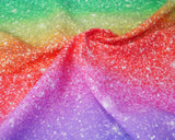 Rainbow Cotton Fabric Digitally Printed Cotton with Glitter Fleck 59" Wide