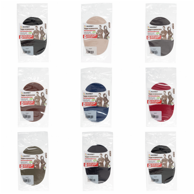 Imitation Suede Patches by Marbet - Iron On Synthetic Mending Repair Patches - ThreadandTrimmings