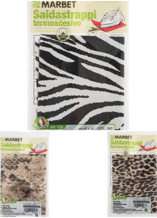 Iron-on Mending Repair Patch Fabric by Marbet - Snake Leopard Zebra -40cm x 15cm - ThreadandTrimmings