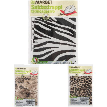 Iron-on Mending Repair Patch Fabric by Marbet - Snake Leopard Zebra -40cm x 15cm - ThreadandTrimmings