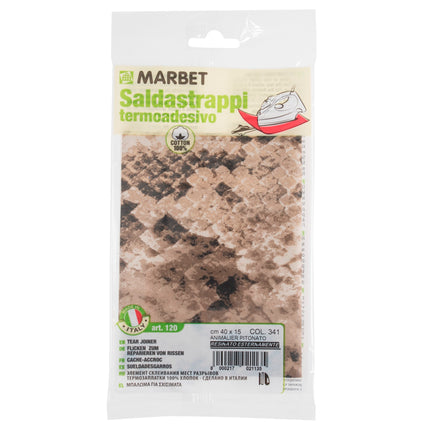 Iron-on Mending Repair Patch Fabric by Marbet - Snake Leopard Zebra -40cm x 15cm - ThreadandTrimmings