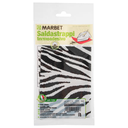 Iron-on Mending Repair Patch Fabric by Marbet - Snake Leopard Zebra -40cm x 15cm - ThreadandTrimmings