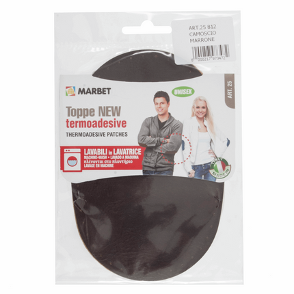 Synthetic Leather Elbow Mending Repair Patches by Marbet - Vinyl Chamois Effect - ThreadandTrimmings