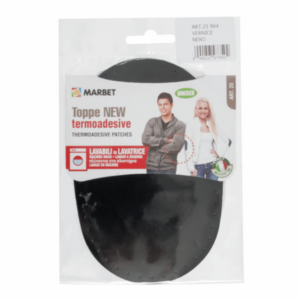 Patent Leather Effect Elbow Patches 1 Pair Synthetic Vinyl