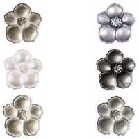 Round Metal Flower Button with Modern Twist - Bronze/Silver Button With Petals