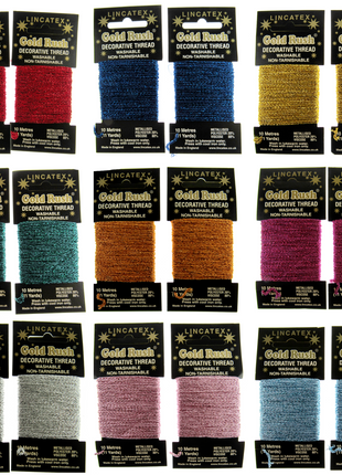 Decorative Metallic Glitter Embroidery Thread - 2 x 10m Packs (20m) - Lincatex