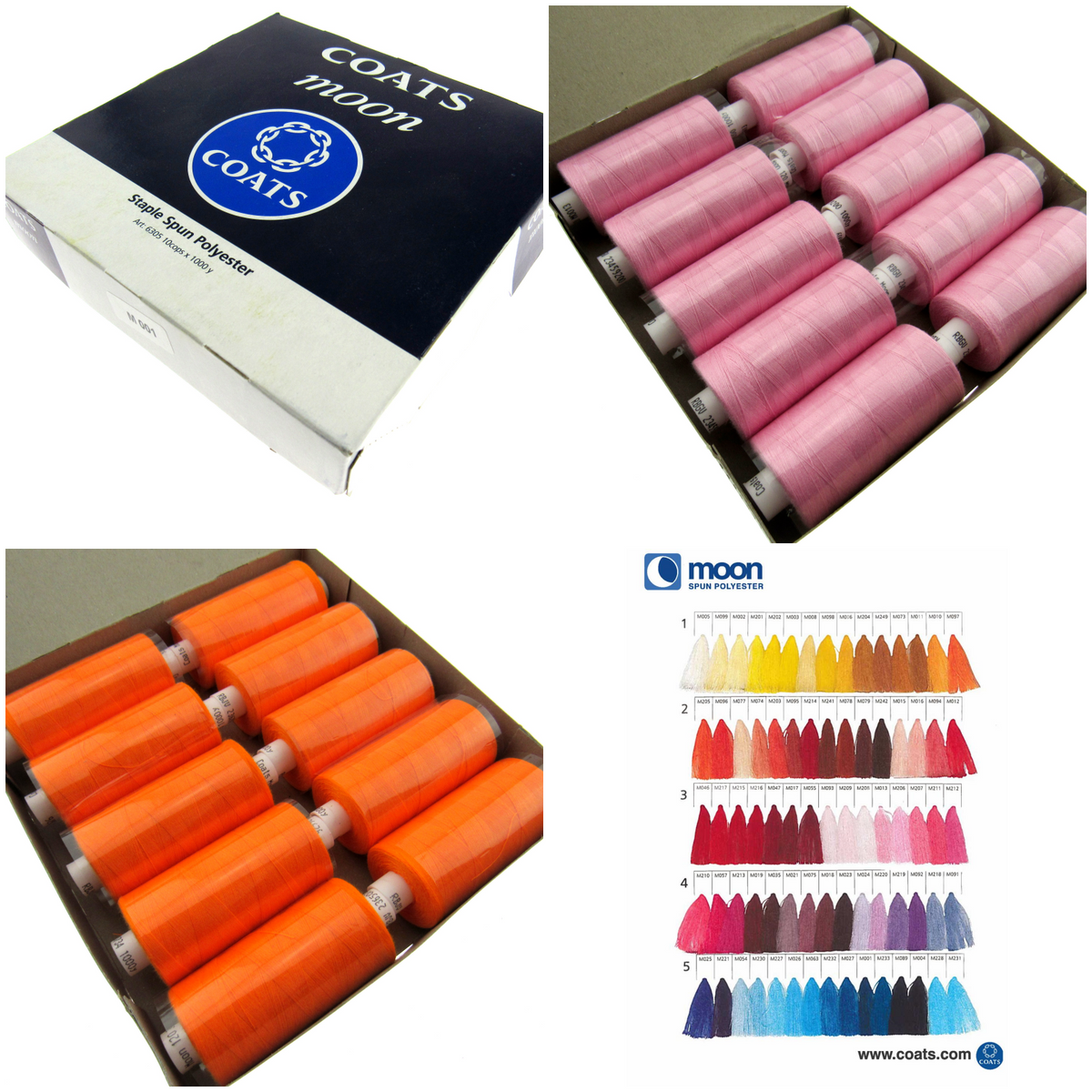 Coats Moon Sewing Thread - 1 Reel - Choose From 40 Colours - 1000 Yard ...