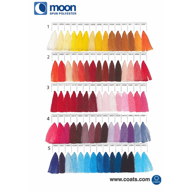 5 x 1000 YARD MOON SPUN POLYESTER SEWING THREAD - CHOOSE YOUR COLOUR - ThreadandTrimmings