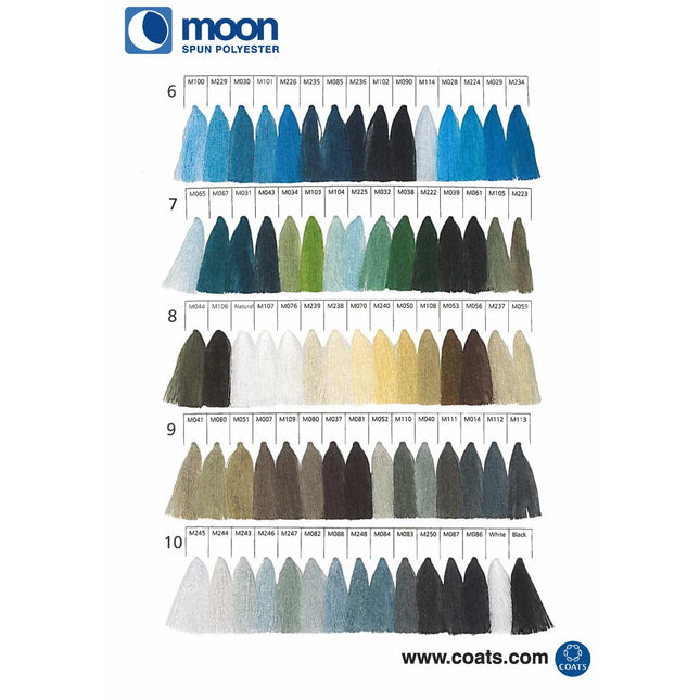 5 x 1000 YARD MOON SPUN POLYESTER SEWING THREAD - CHOOSE YOUR COLOUR - ThreadandTrimmings