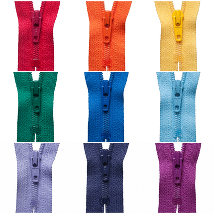 YKK Nylon Zips Closed End Skirt Zips 8" 9" 10" Choose From 32 Colours - Autolock - ThreadandTrimmings