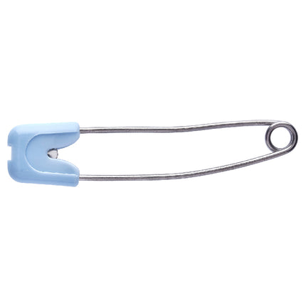 Nappy Safety Pins with Safety Lock Push In Plastic Head - 56mm Long - ThreadandTrimmings