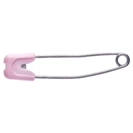 Nappy Safety Pins with Safety Lock Push In Plastic Head - 56mm Long - ThreadandTrimmings