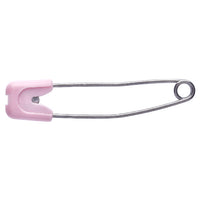 Nappy Safety Pins with Safety Lock Push In Plastic Head - 56mm Long