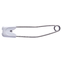 Baby Nappy Pins with Safety Lockable Cap - 55mm Long - Stainless Steel By Prym