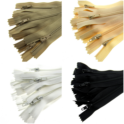Closed End Nylon Zips - PEX Zips - 10 x zips with Metal Stopper - ThreadandTrimmings