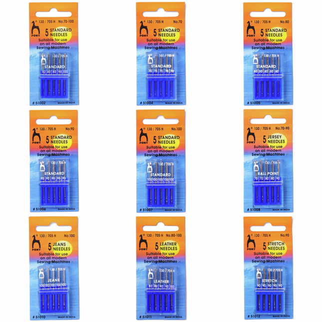 Sewing Machine Needles Domestic by Pony - Stretch, Jeans, Leather, Ball Point. - ThreadandTrimmings