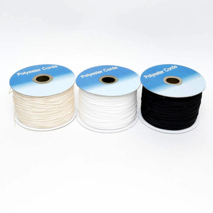 Roman Blind Cord - Non Stretch - 100% Polyester - Black, White or Cream - ThreadandTrimmings