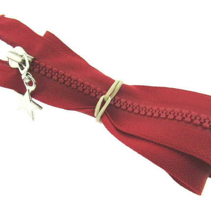 23" Chunky Plastic 2-Way (Two Way) Open End Zip - With Metal Star Puller - ThreadandTrimmings