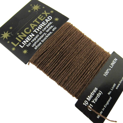 Strong Linen Thread for Repair, Mending & Leather Work 5 Colours 10m Cards - ThreadandTrimmings
