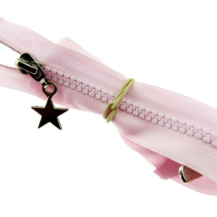 23" Chunky Plastic 2-Way (Two Way) Open End Zip - With Metal Star Puller - ThreadandTrimmings
