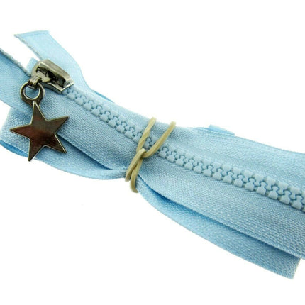 23" Chunky Plastic 2-Way (Two Way) Open End Zip - With Metal Star Puller - ThreadandTrimmings
