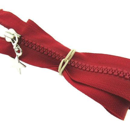 23" Chunky Plastic 2-Way (Two Way) Open End Zip - With Metal Star Puller - ThreadandTrimmings