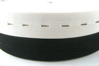 19mm Buttonhole Elastic - Full Roll 30m x 19mm (3/4" approx.) Black or White
