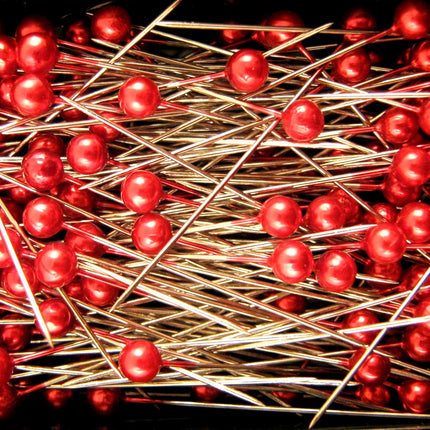 Pearlised Craft Pins 40mm 144 Pins 6 Colours Assorted Quilting Dressmaking - ThreadandTrimmings