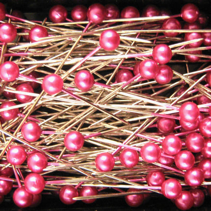 Pearlised Craft Pins 40mm 144 Pins 6 Colours Assorted Quilting Dressmaking - ThreadandTrimmings