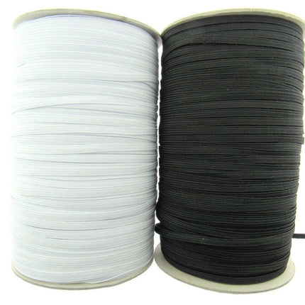 4 CORD ELASTIC  - BLACK or WHITE (3mm Wide Approx) - ThreadandTrimmings