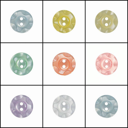 100 x Dished Edge / Fruit Gum Buttons - ThreadandTrimmings