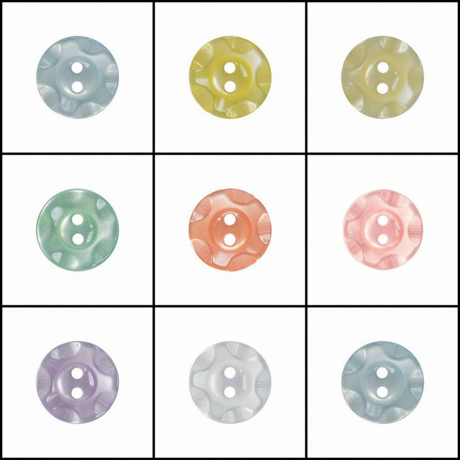 100 x Dished Edge / Fruit Gum Buttons - ThreadandTrimmings